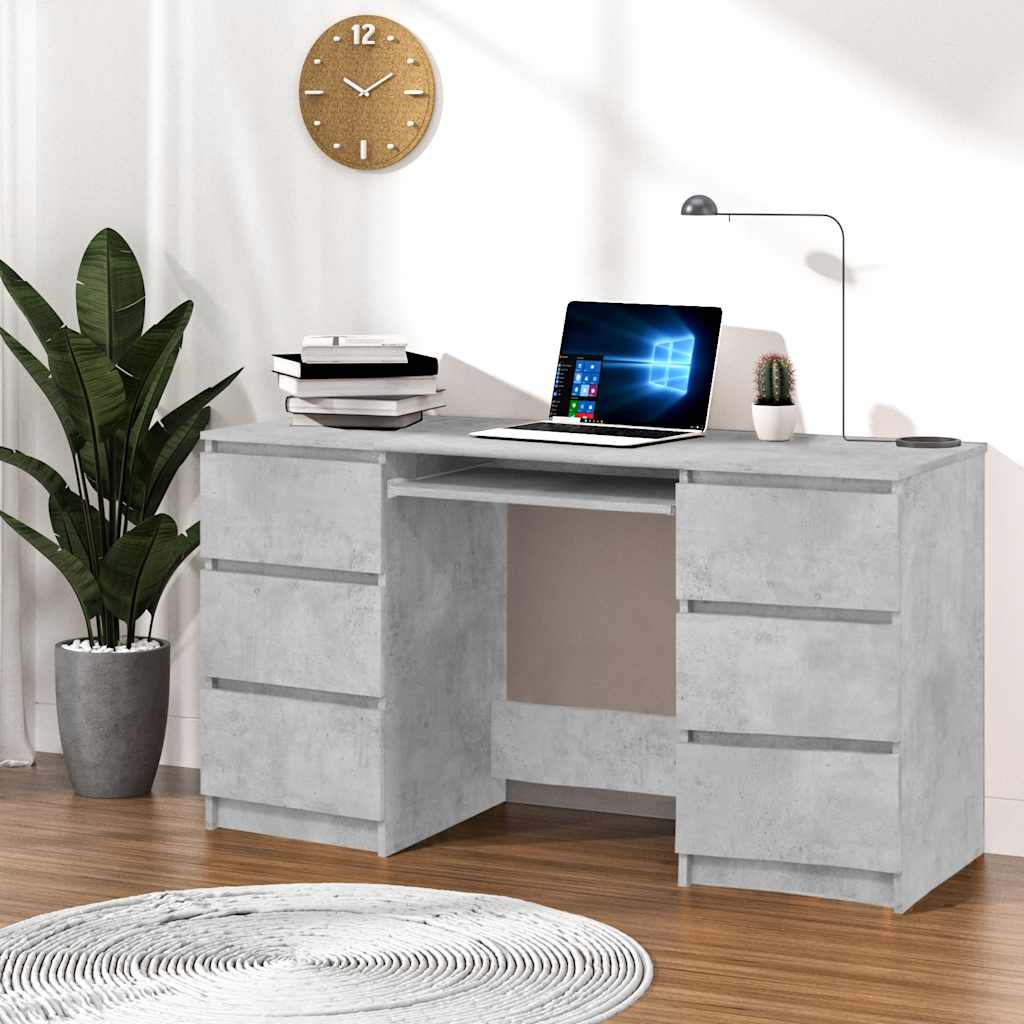 Grey concrete desk 140x50x77 cm agglomerated Nordic study Table Pc Gamer computer desk home office furniture AliExpress 1503
